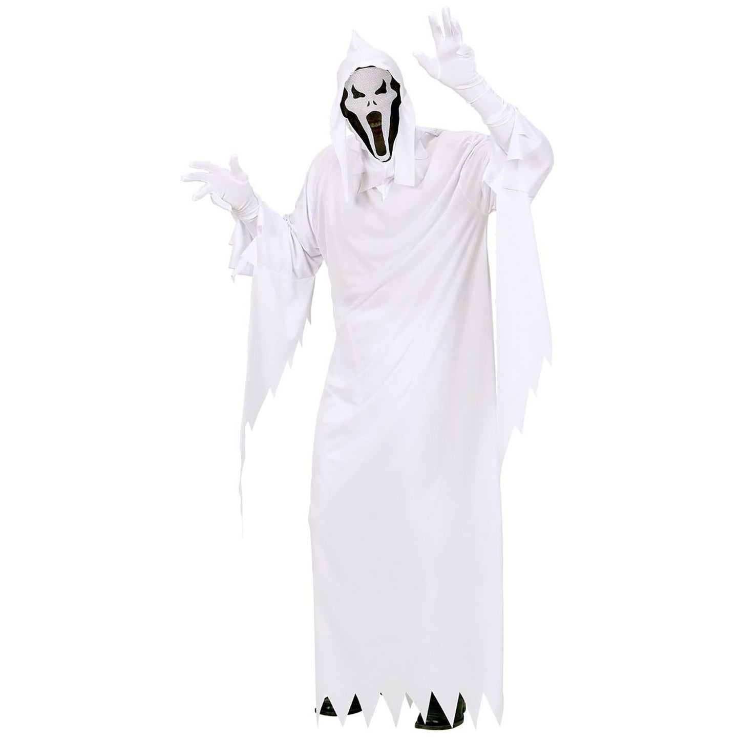 "GESPENST" (Tunika, Maske mit Kapuze) – Vorderansicht