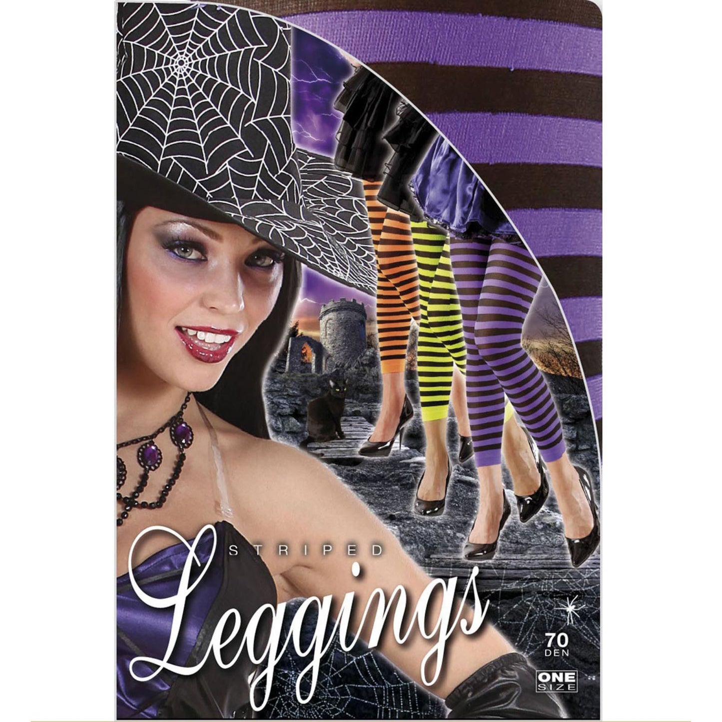 "GESTREIFTE LEGGINGS" 70 DEN - in 3 Farben sort – Detailansicht