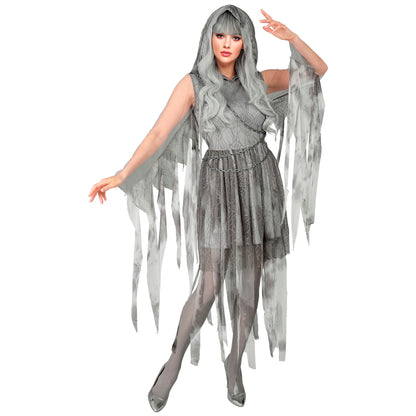 "GHOSTLY SPIRIT IN KETTEN" (Kleid mit Kapuze, Kette) – Detailansicht