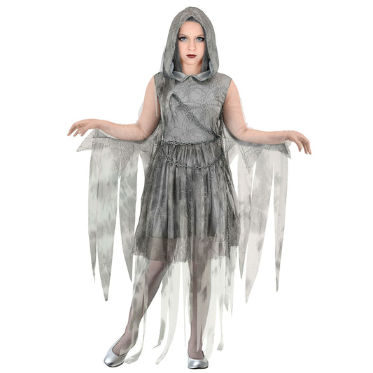 "GHOSTLY SPIRIT IN KETTEN" (Kleid mit Kapuze, Kette) – Vorderansicht