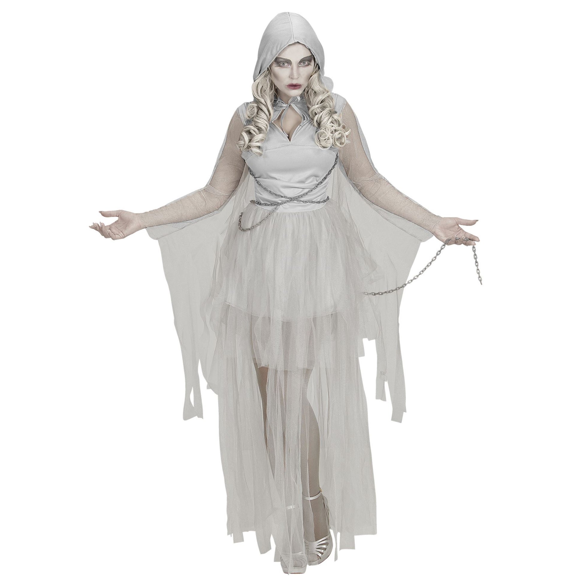 "GHOSTLY SPIRIT IN KETTEN" (Kleid mit Kapuze, Ketten) – Detailansicht