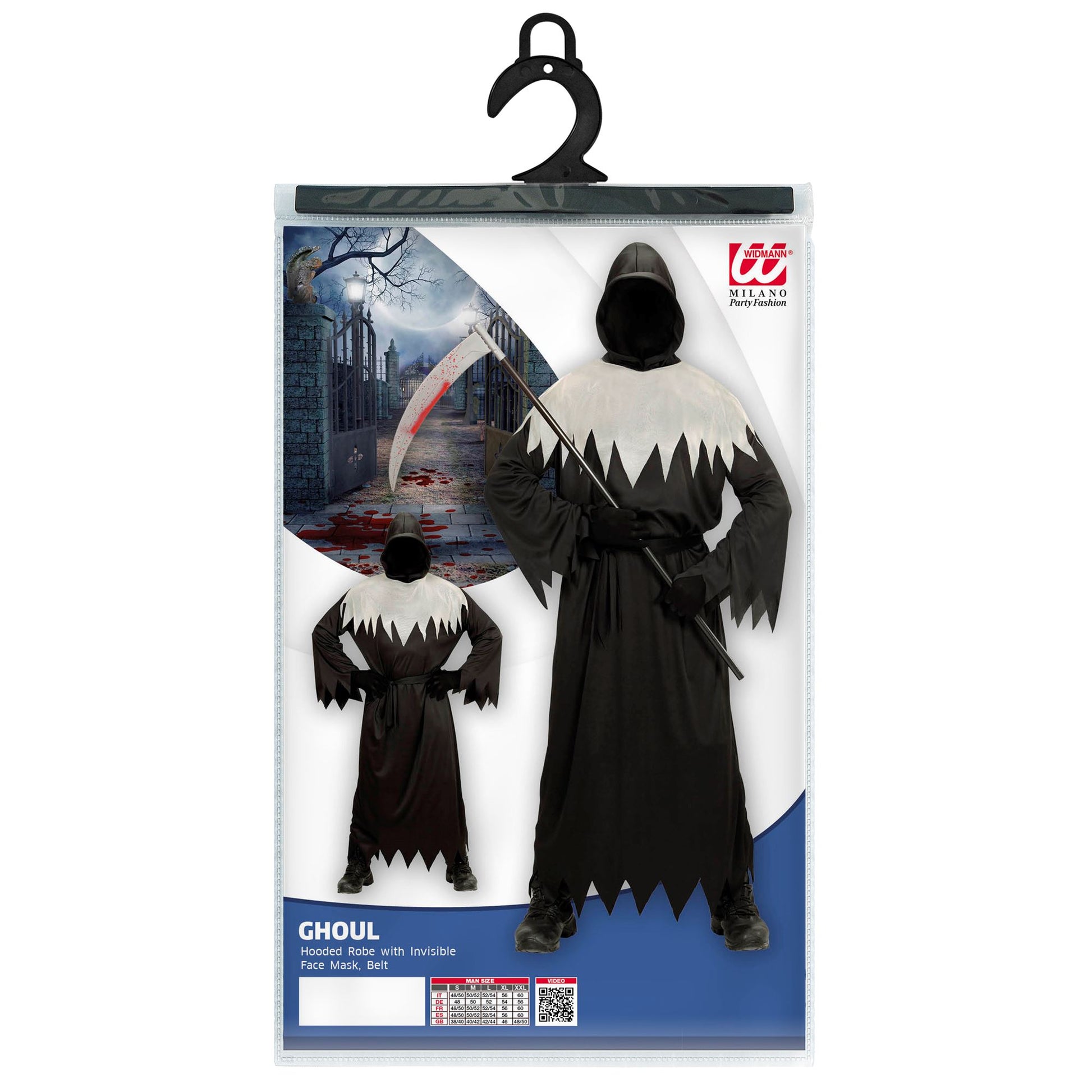 "GHOUL" (Robe mit Kapuze und Maske unsichtbares Geicht, Gürtel) – Ansicht 3