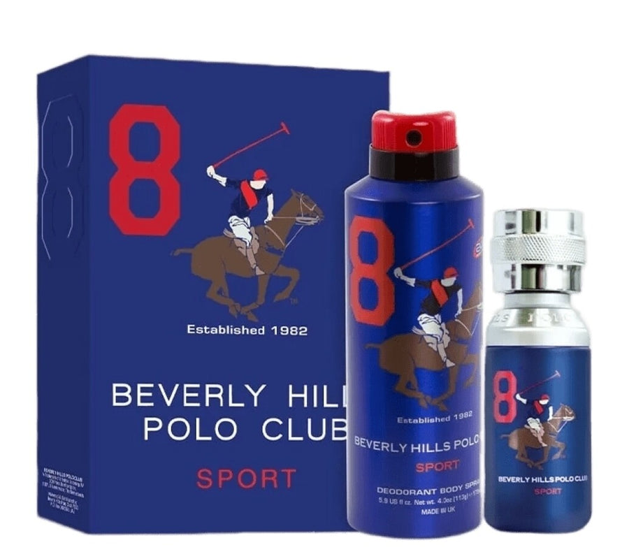 Beverly Hills Polo Club 1982 Sport 8 Geschenkset mit Eau de Toilette 100 ml und Deodorant Spray 175 ml