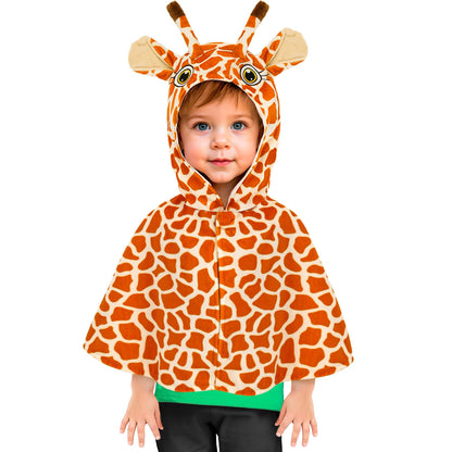 "GIRAFFE AUS PLÜSCH" (Poncho mit Kapuze) – Vorderansicht