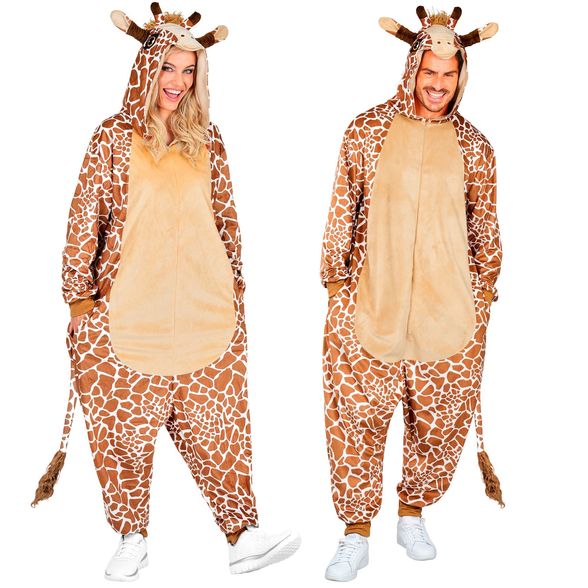 Giraffe Onesie Plüschkostüm Overall mit Kapuze Widmann – Produktansicht