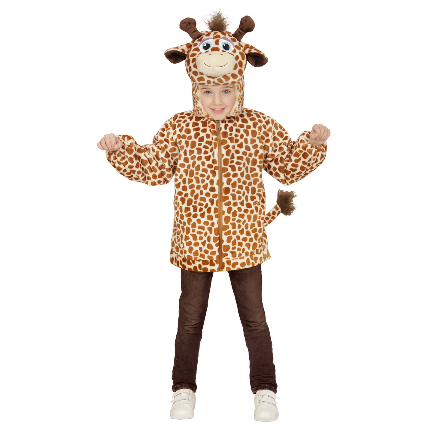 "GIRAFFE SOFT PLÜSCHKOSTÜM" (Jacke mit Kapuze) – Vorderansicht