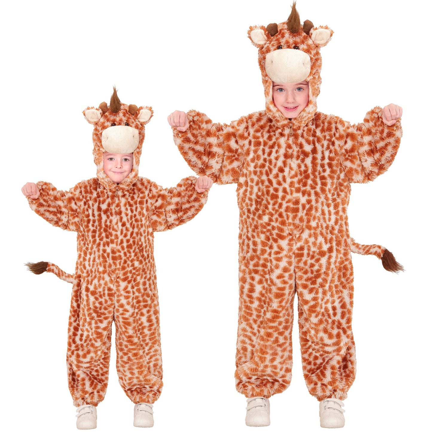 "GIRAFFE SOFT PLÜSCHKOSTÜM" (Overall mit Kapuze und Maske) – Vorderansicht
