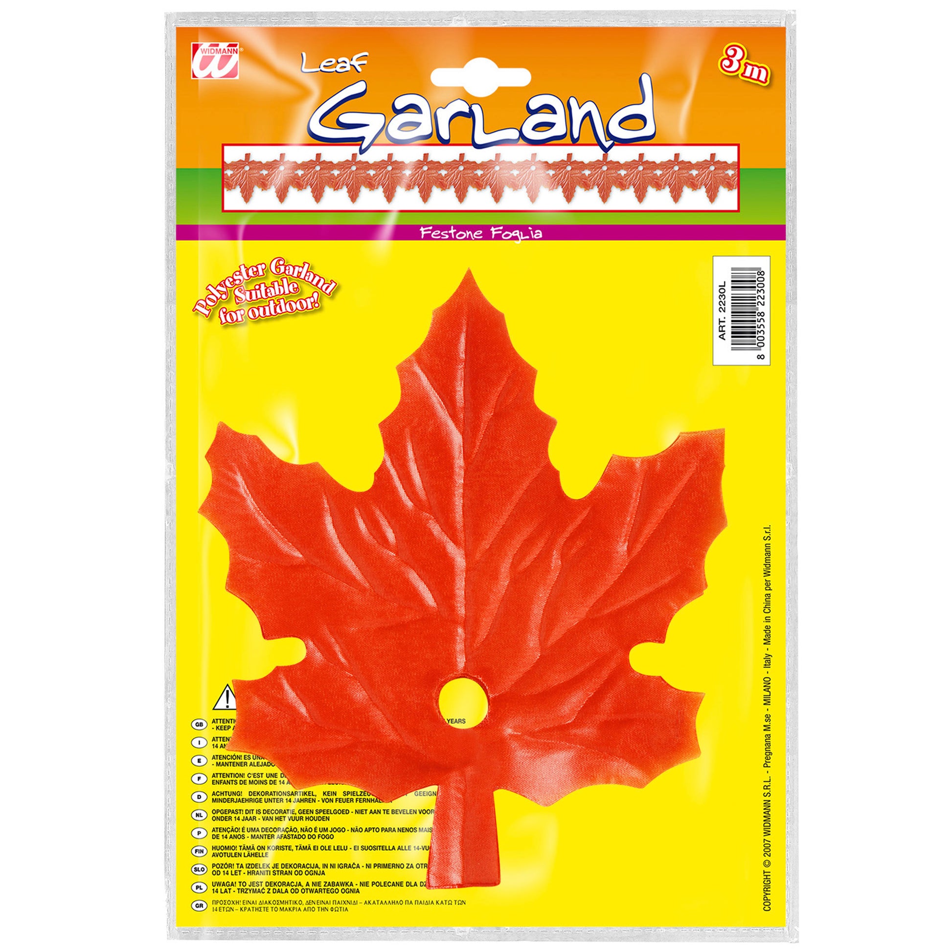 "GIRLANDE BLATT" 3 m - aus Polyester - auch für den Außenbereich geeignet – Detailansicht