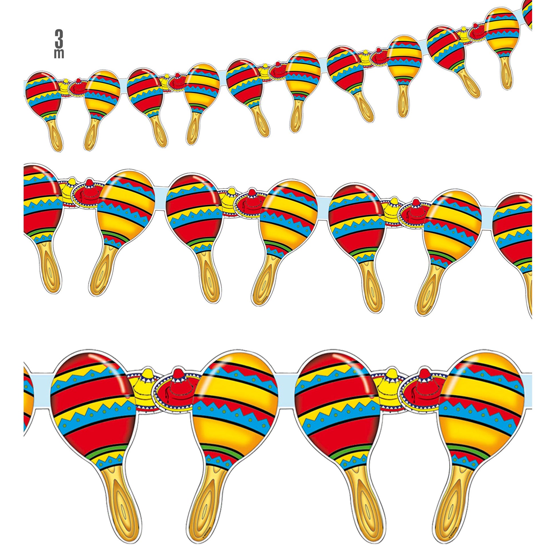 "GIRLANDE MARACAS" 3 m – Vorderansicht