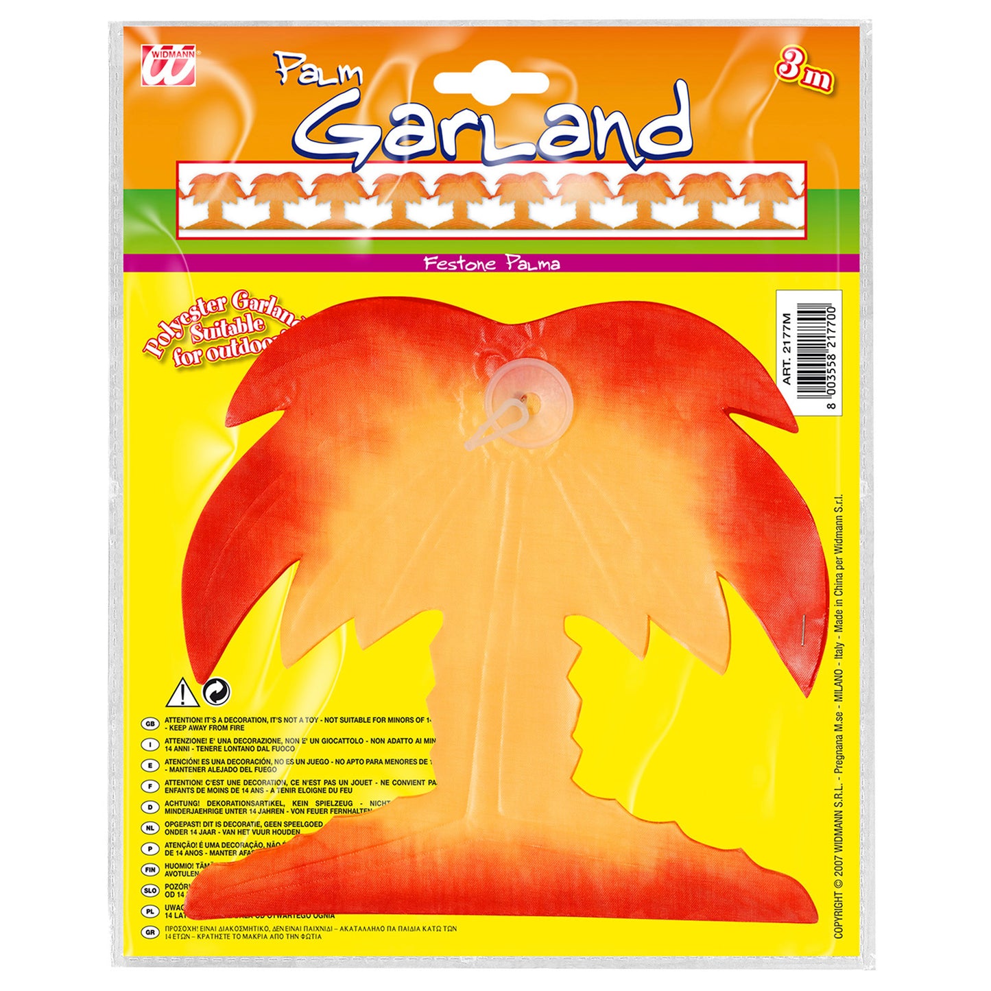 "GIRLANDE PALME" 3 m - aus Polyester - auch für den Außenbereich geeignet – Detailansicht