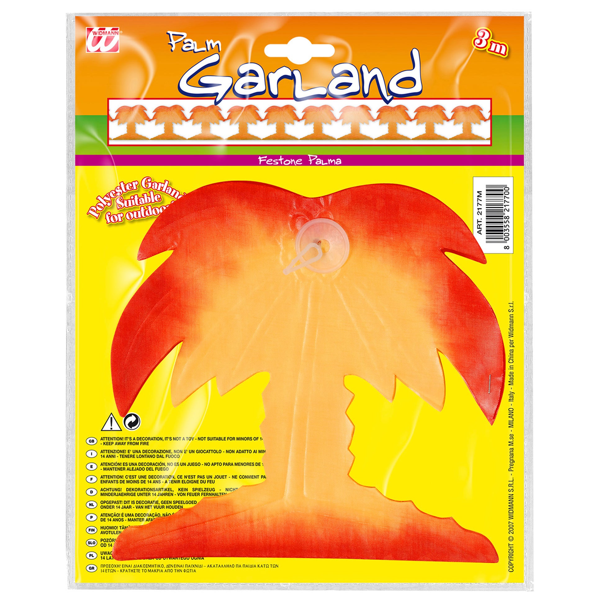 "GIRLANDE PALME" 3 m - aus Polyester - auch für den Außenbereich geeignet – Detailansicht