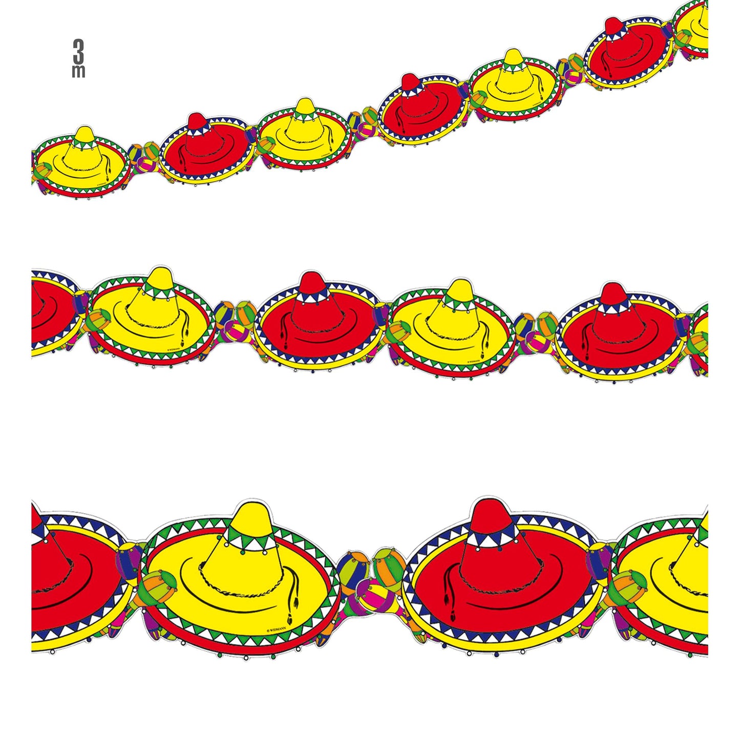 "GIRLANDE SOMBRERO" 3 m – Vorderansicht