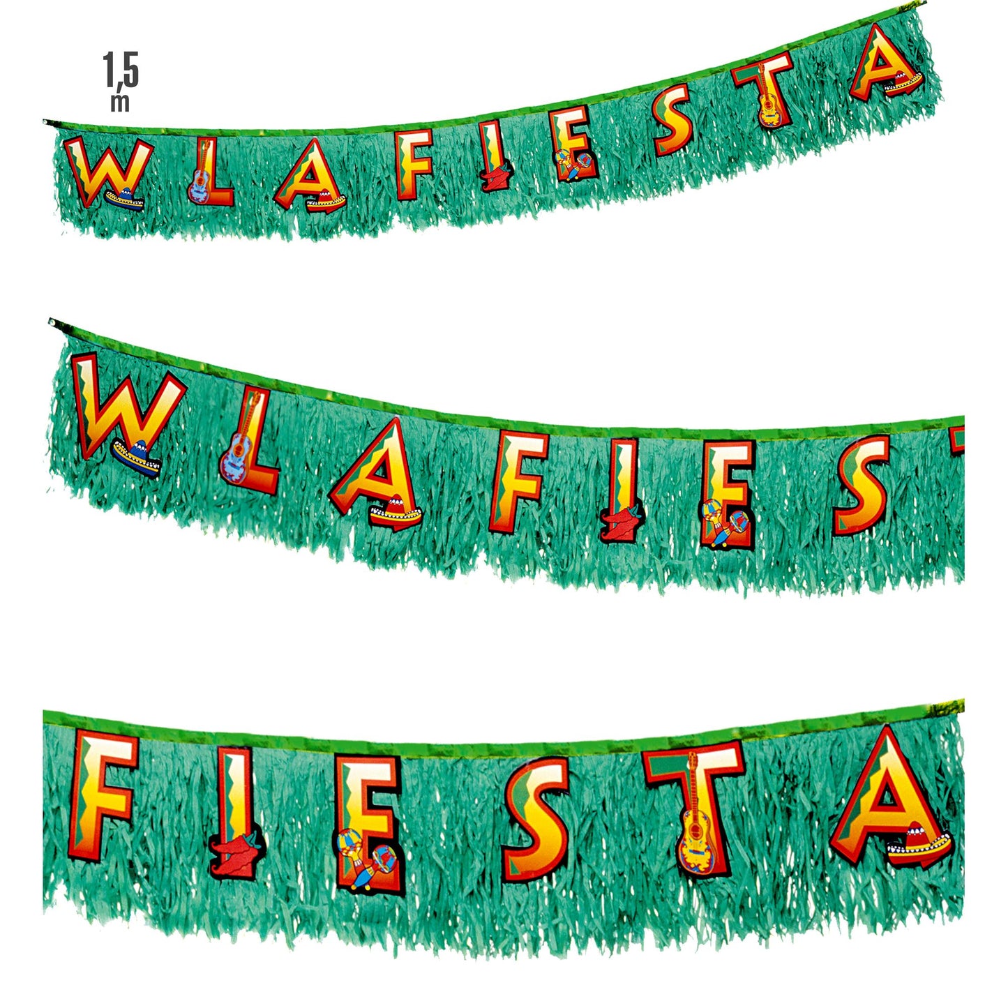 "GIRLANDE W LA FIESTA" 1,50 m – Vorderansicht