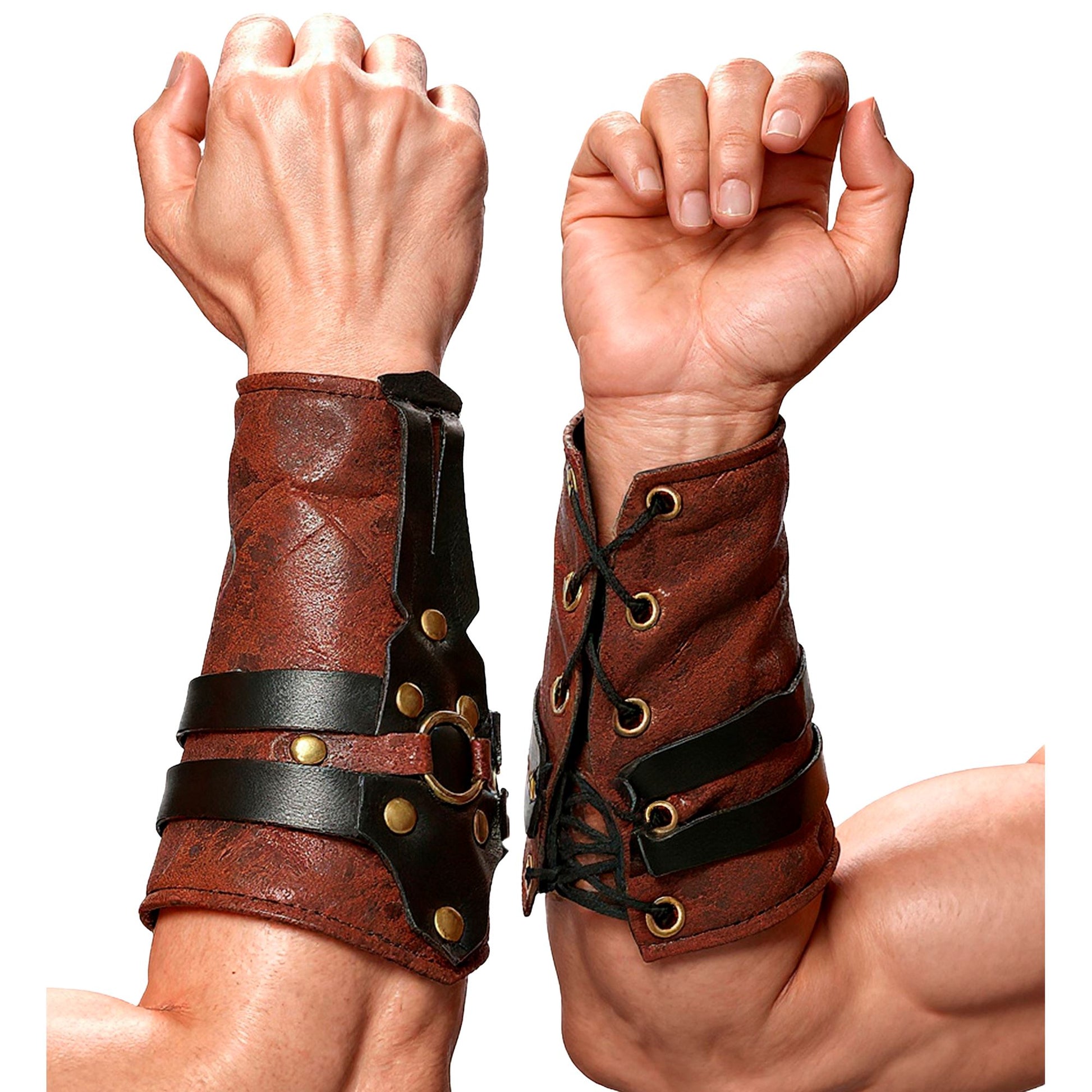 "GLADIATOREN ARMSCHONER IN LEDEROPTIK" – Vorderansicht
