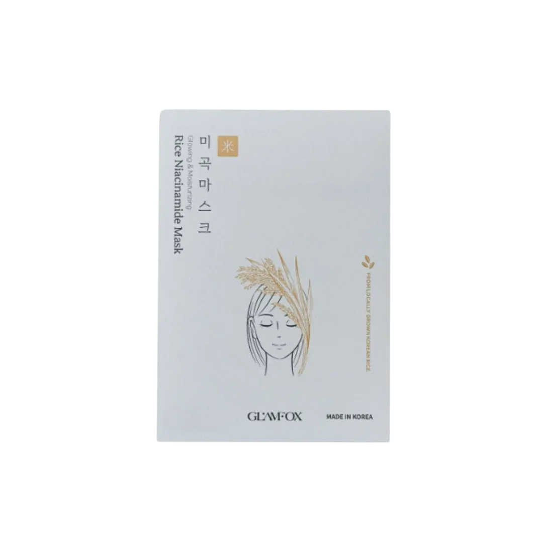 Glamfox, Rice Niacinamide, Feuchtigkeitsspendender Glanz, Gesichtsmaske, Für das Gesicht, 23 ml