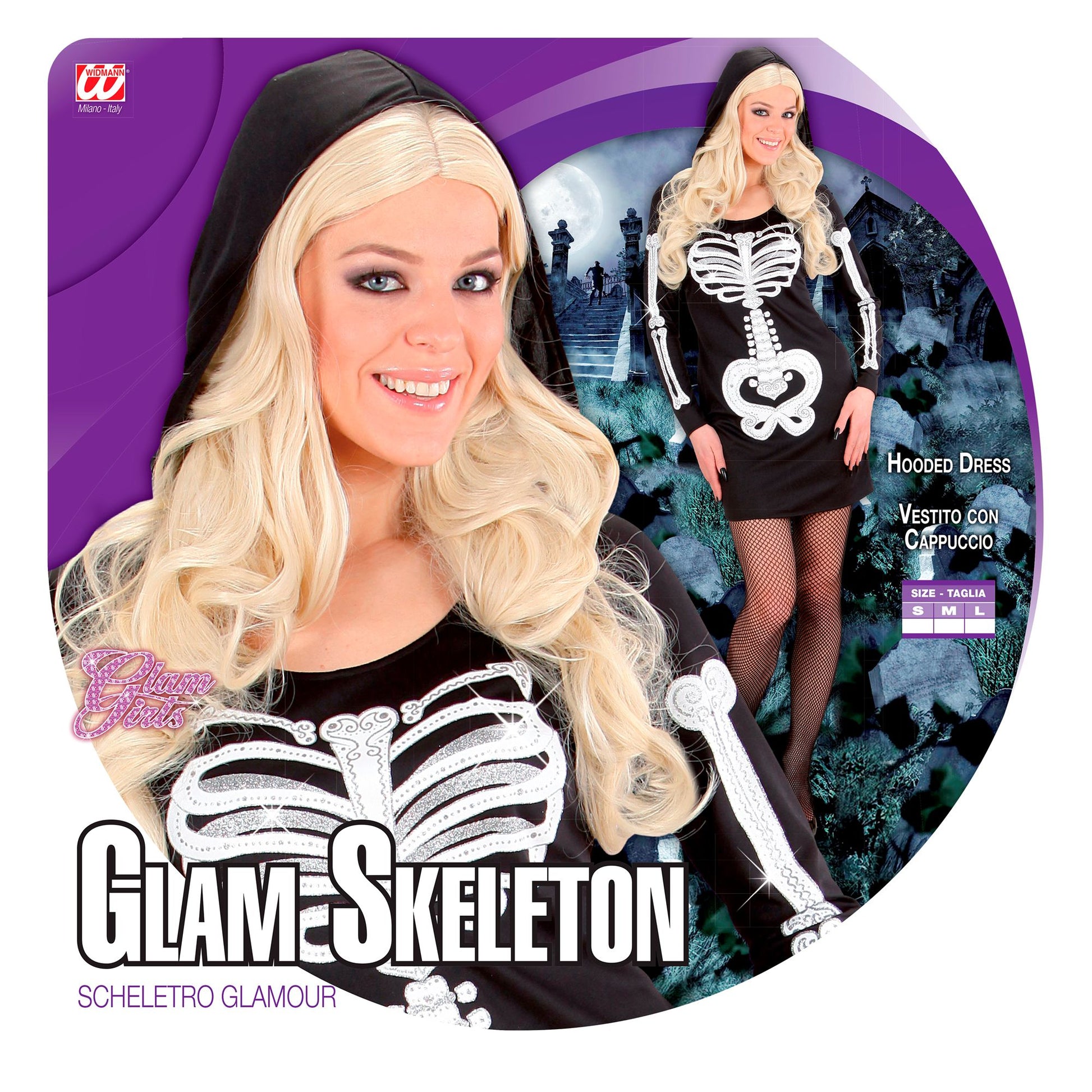 "GLAMOUR SKELETT" (Kostüm mit Kapuze) – Ansicht 3