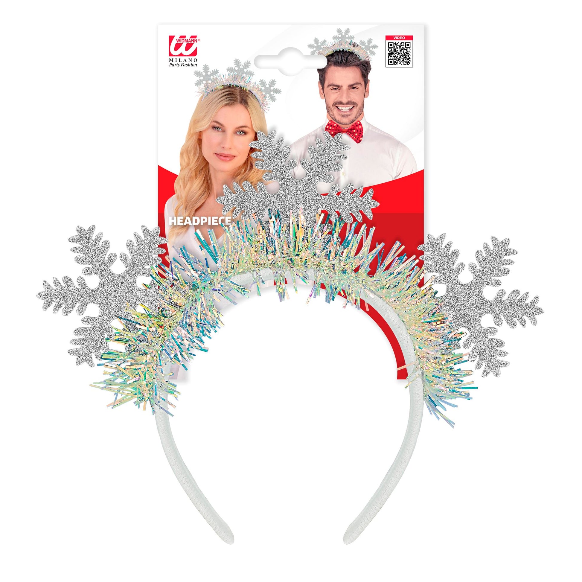 "GLITTER SCHNEEFLOCKEN HAARREIF" – Detailansicht