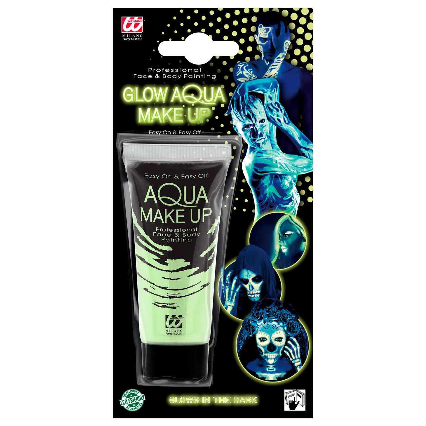 "GLOW IN THE DARK AQUA MAKE UP IN TUBE" 30 ml – Vorderansicht