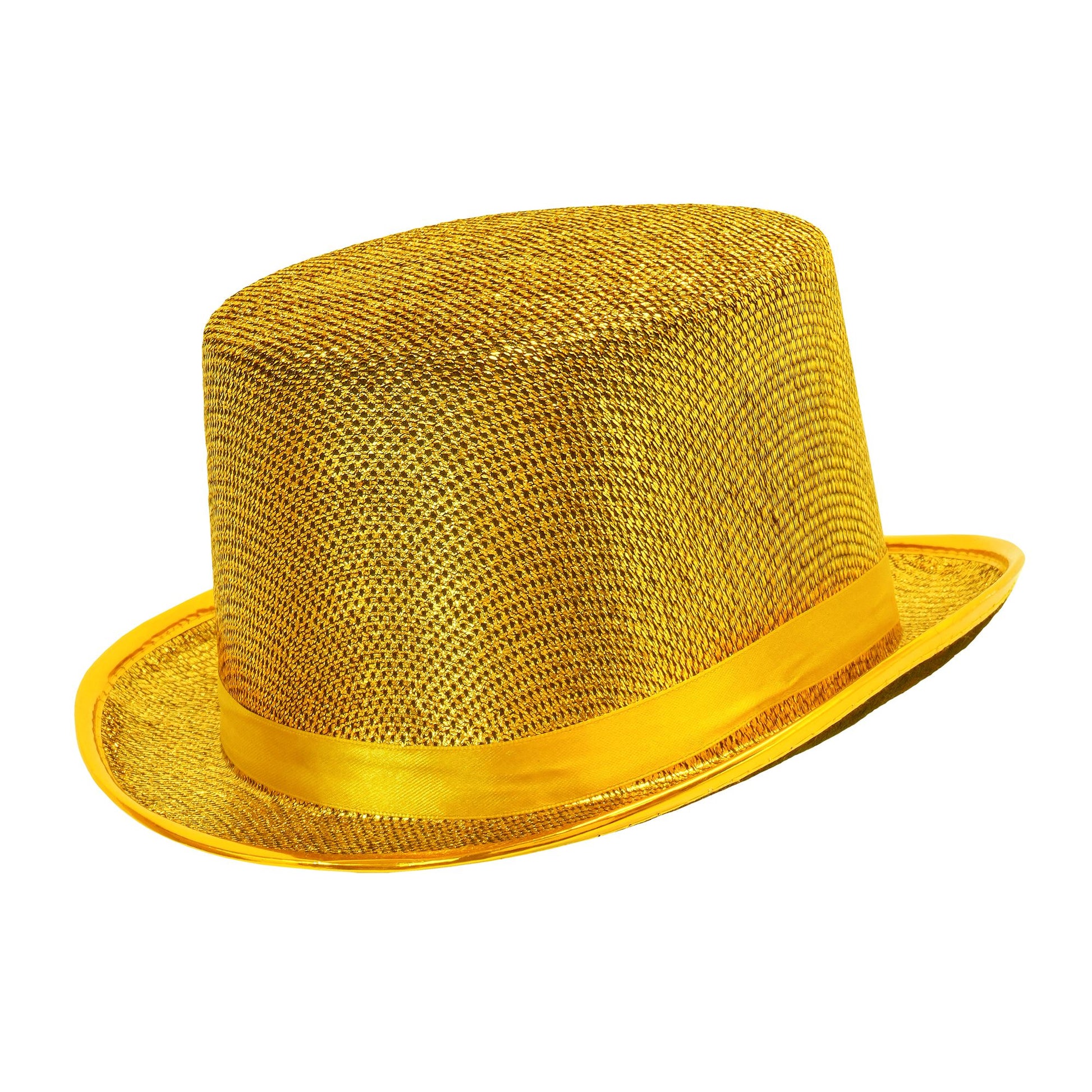 "GOLD LUREX ZYLINDERHUT" 10 cm – Vorderansicht