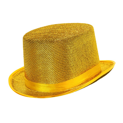 "GOLD LUREX ZYLINDERHUT" 10 cm – Vorderansicht
