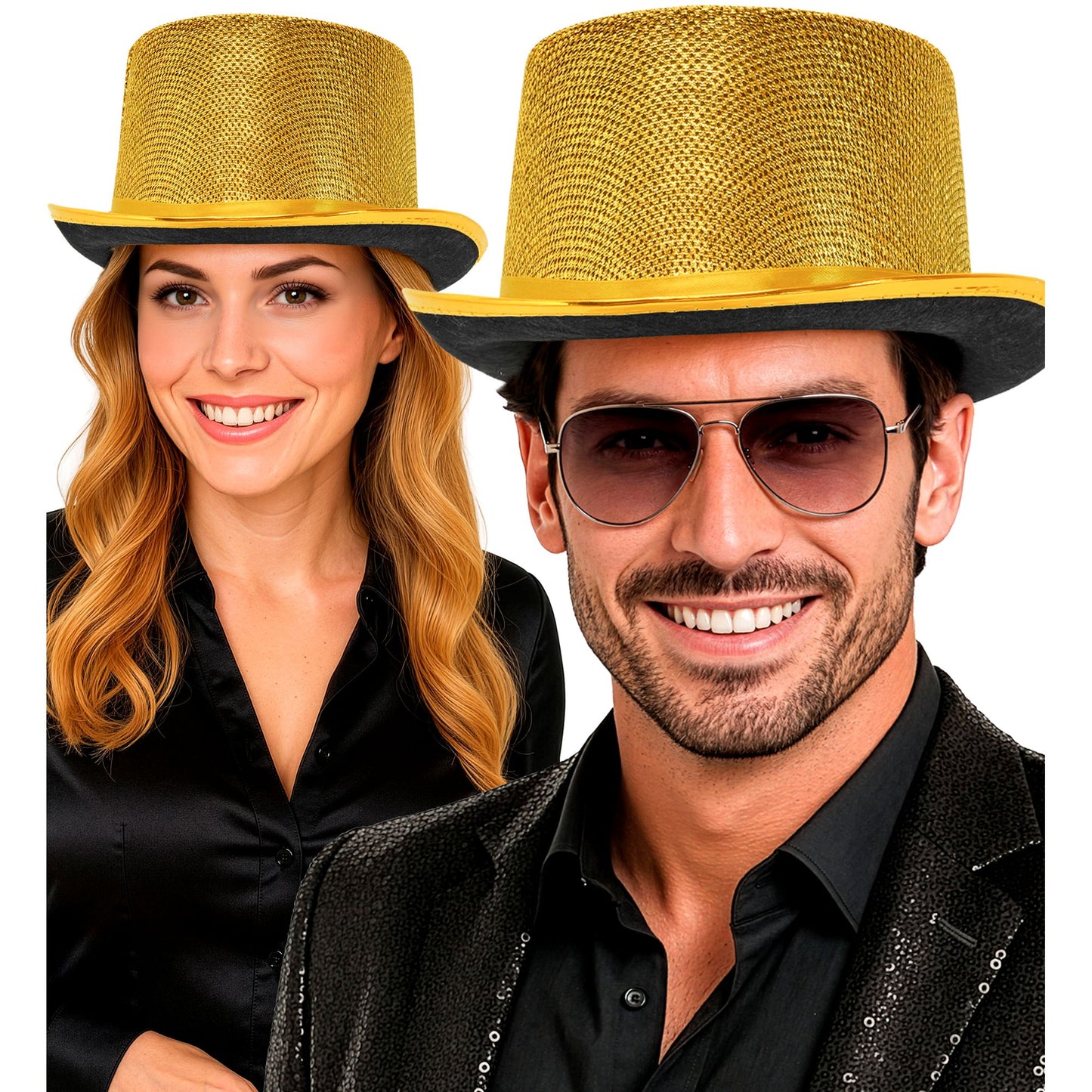 "GOLD LUREX ZYLINDERHUT" 10 cm – Ansicht 3