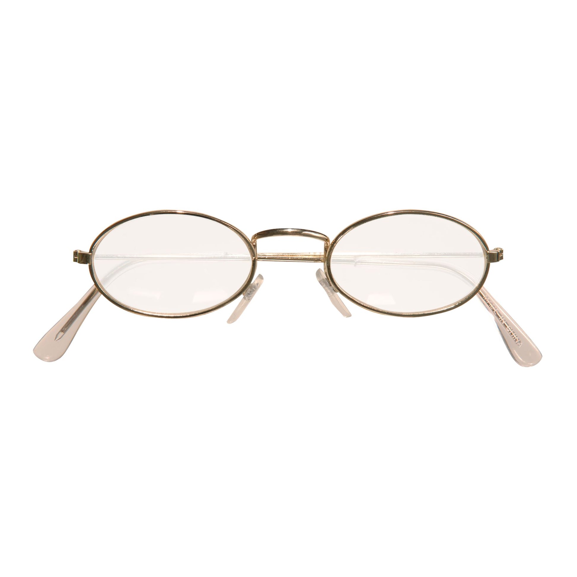 "GOLDENE BRILLE MIT GLÄSERN" ovale Form – Vorderansicht