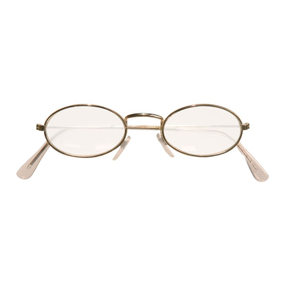 "GOLDENE BRILLE MIT GLÄSERN" ovale Form – Vorderansicht