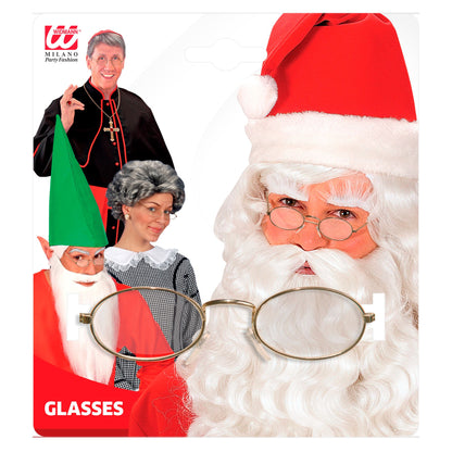 "GOLDENE BRILLE MIT GLÄSERN" ovale Form – Detailansicht