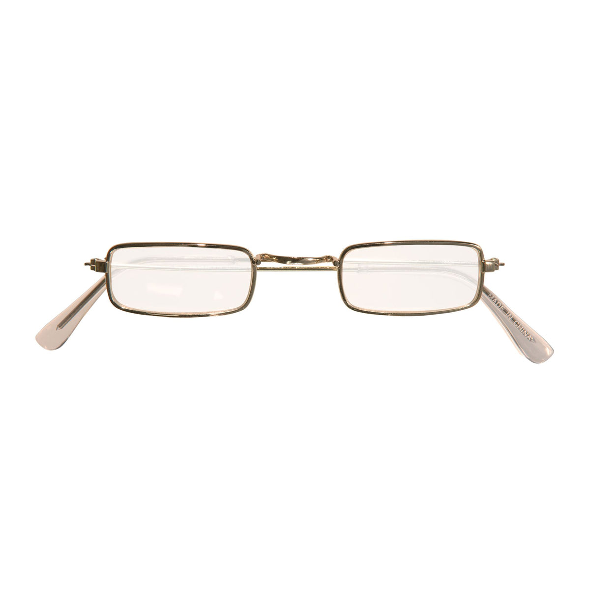 "GOLDENE BRILLE MIT GLÄSERN" rechteckige Form – Vorderansicht