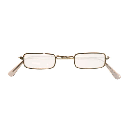 "GOLDENE BRILLE MIT GLÄSERN" rechteckige Form – Vorderansicht