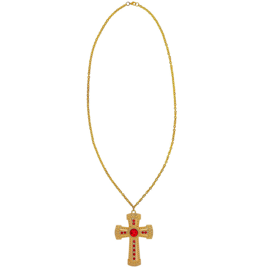 "GOLDENE HALSKETTE MIT KREUZ UND EDELSTEINEN" – Detailansicht