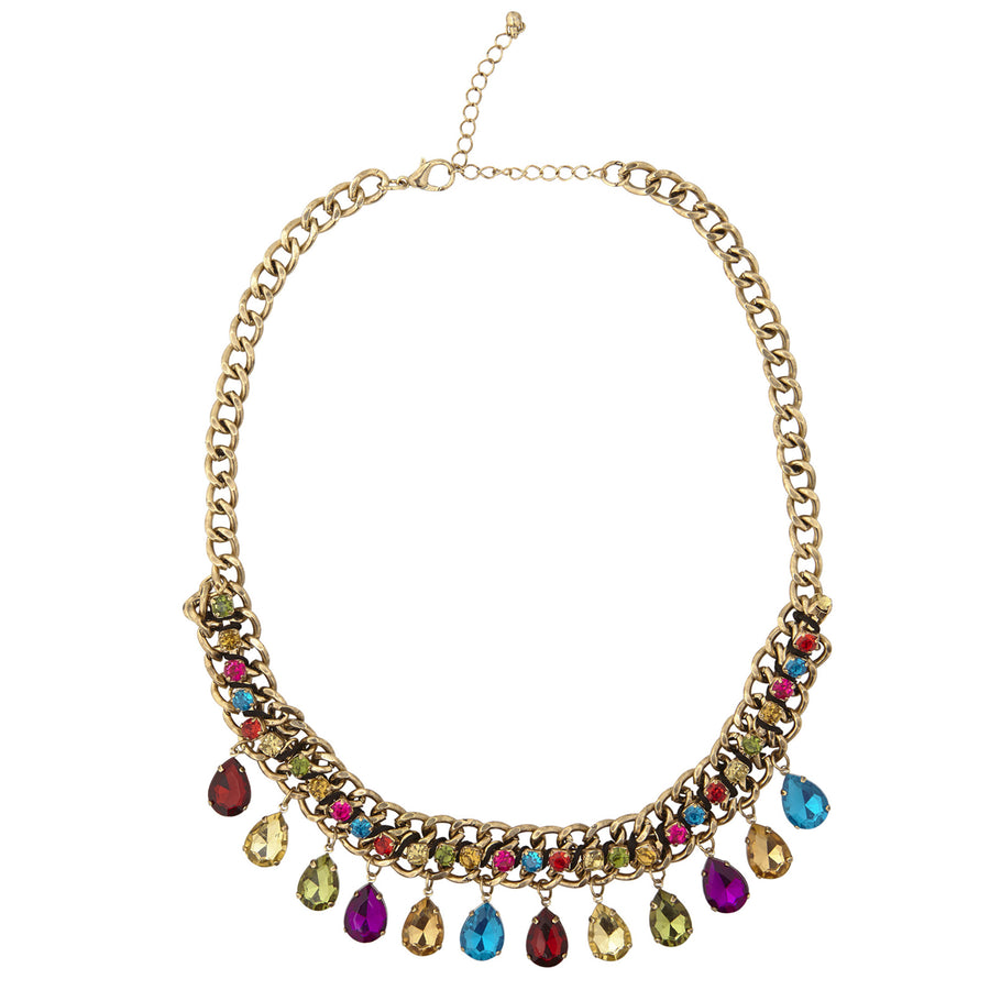"GOLDENE KETTE MIT FARBIGEN STEINEN" – Detailansicht