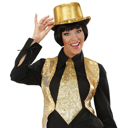 "GOLDENE LUREX KRAWATTE" mit Gummiband – Ansicht 3