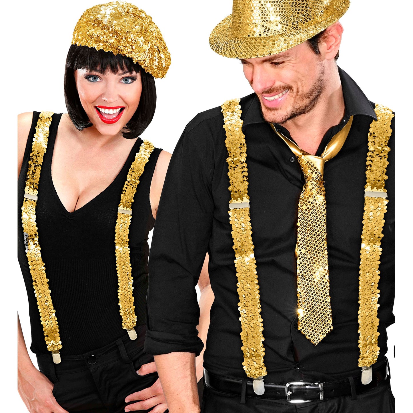"GOLDENE PAILLETTENHOSENTRÄGER" – Ansicht 3