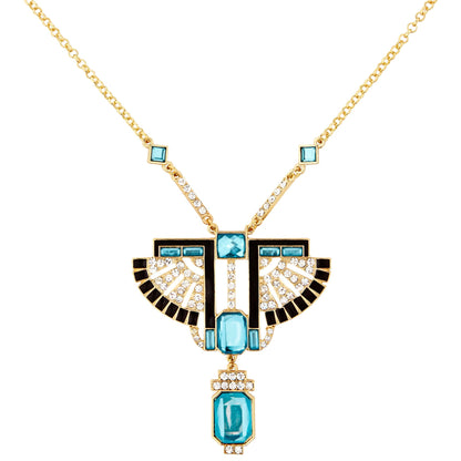 "GOLDENE PHARAOH-KETTE MIT STRASS & TOPAS-STEINEN" – Vorderansicht