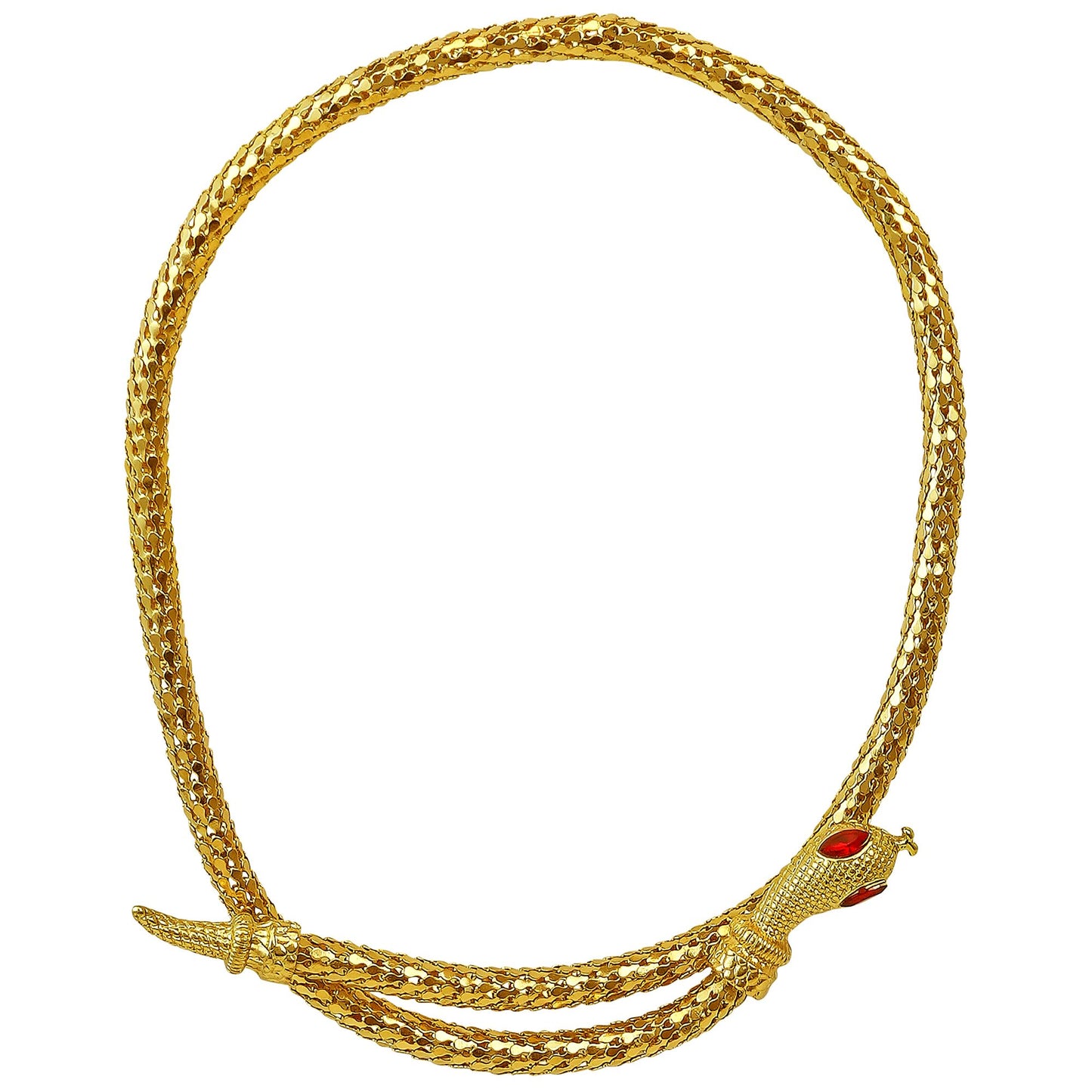 "GOLDENE SCHLANGENKETTE MIT ROTEN STEINAUGEN" – Detailansicht