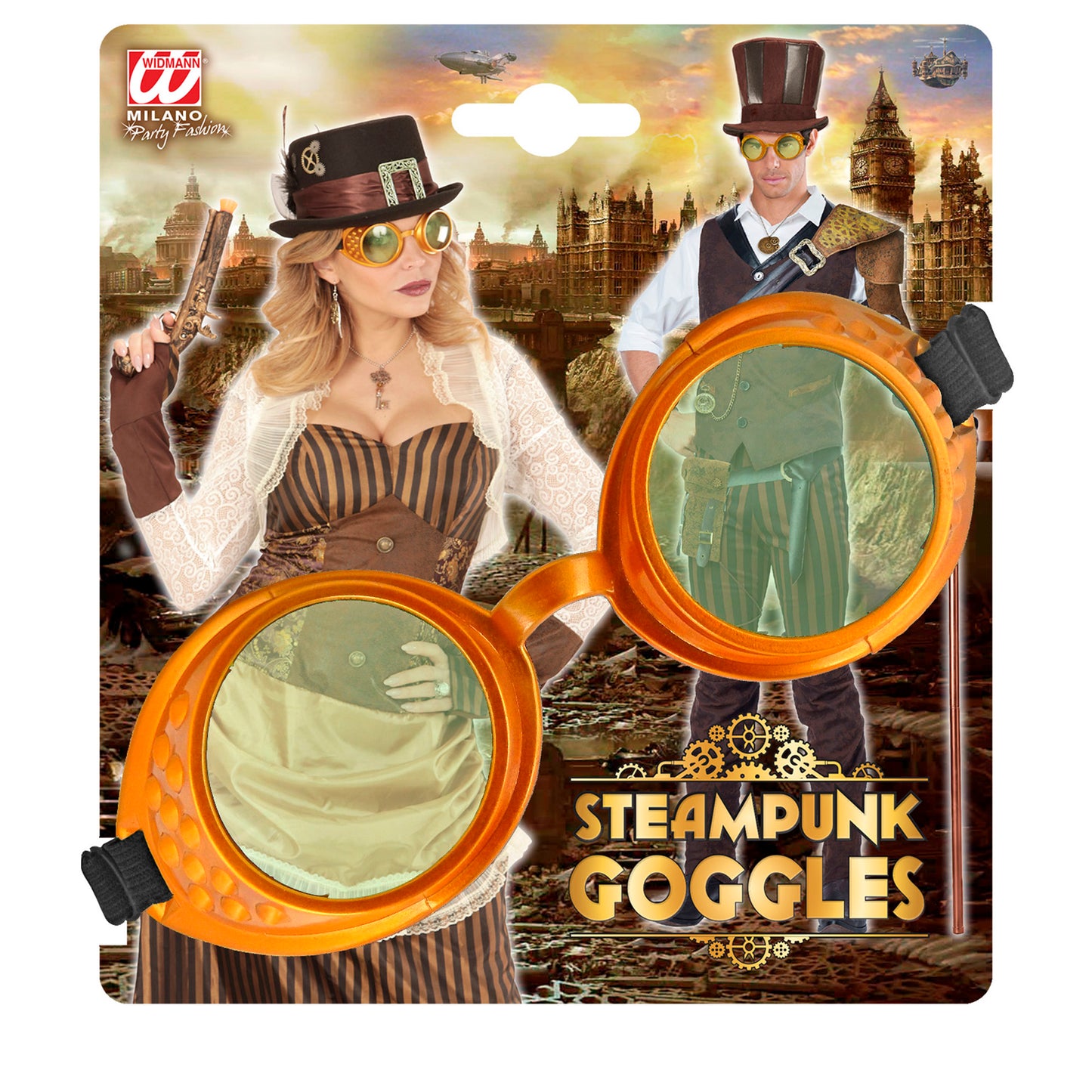 "GOLDENE STEAMPUNK BRILLE" – Detailansicht