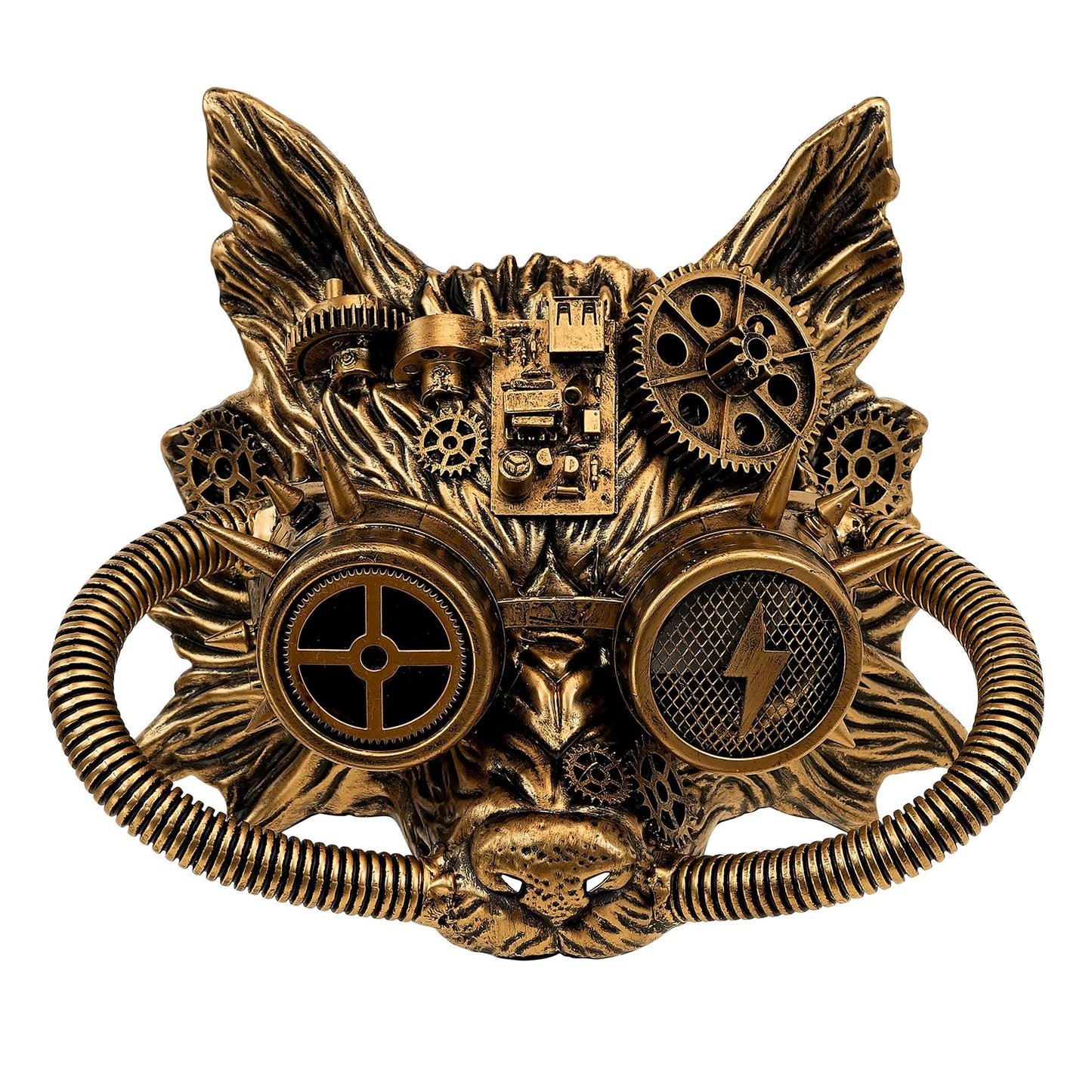 "GOLDENE STEAMPUNK WOLFSMASKE" – Vorderansicht