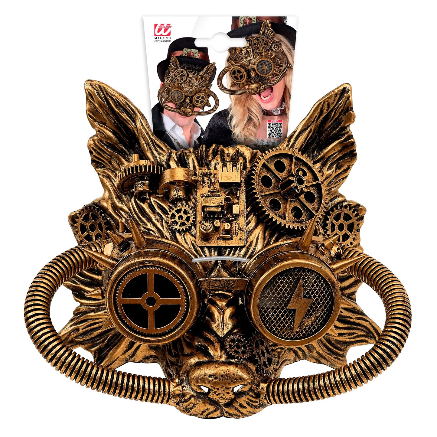 "GOLDENE STEAMPUNK WOLFSMASKE" – Detailansicht
