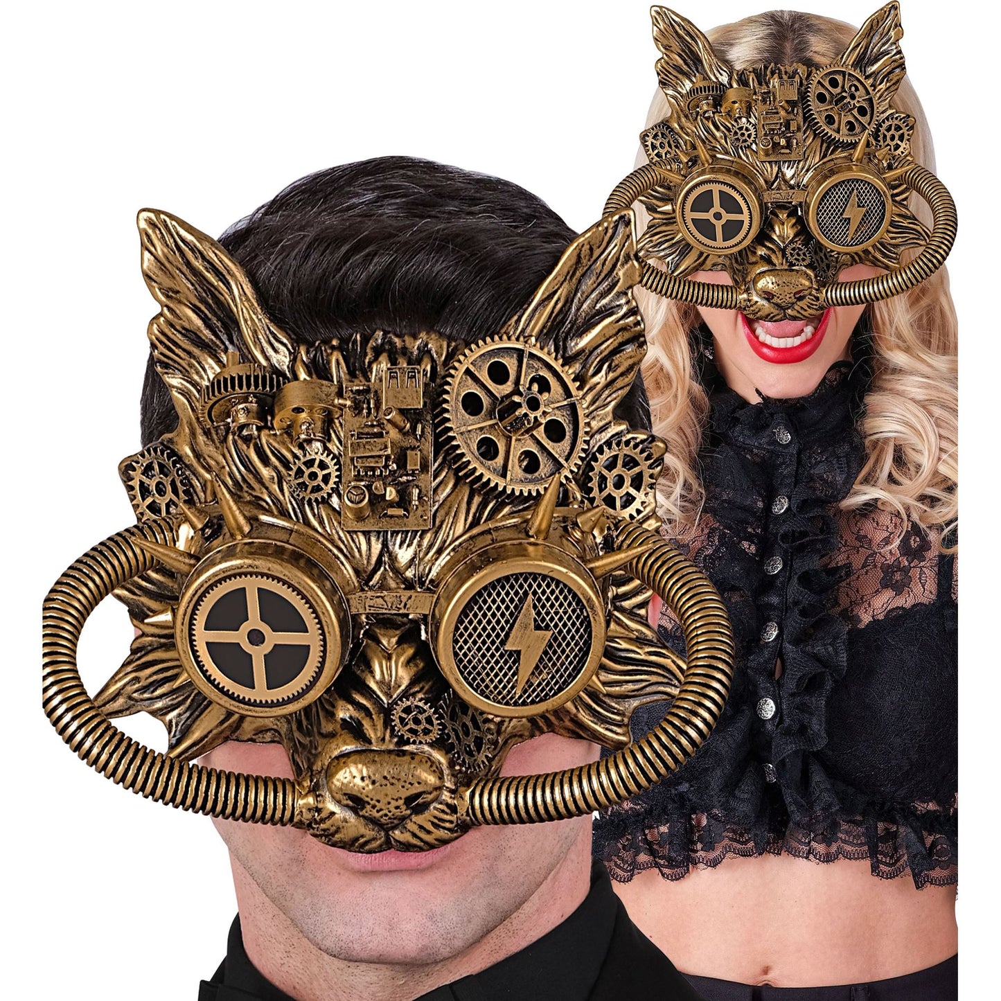 "GOLDENE STEAMPUNK WOLFSMASKE" – Ansicht 4