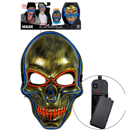 "GOLDENE TOTENKOPFMASKE MIT FARBIGEN LEDS" – Ansicht 5