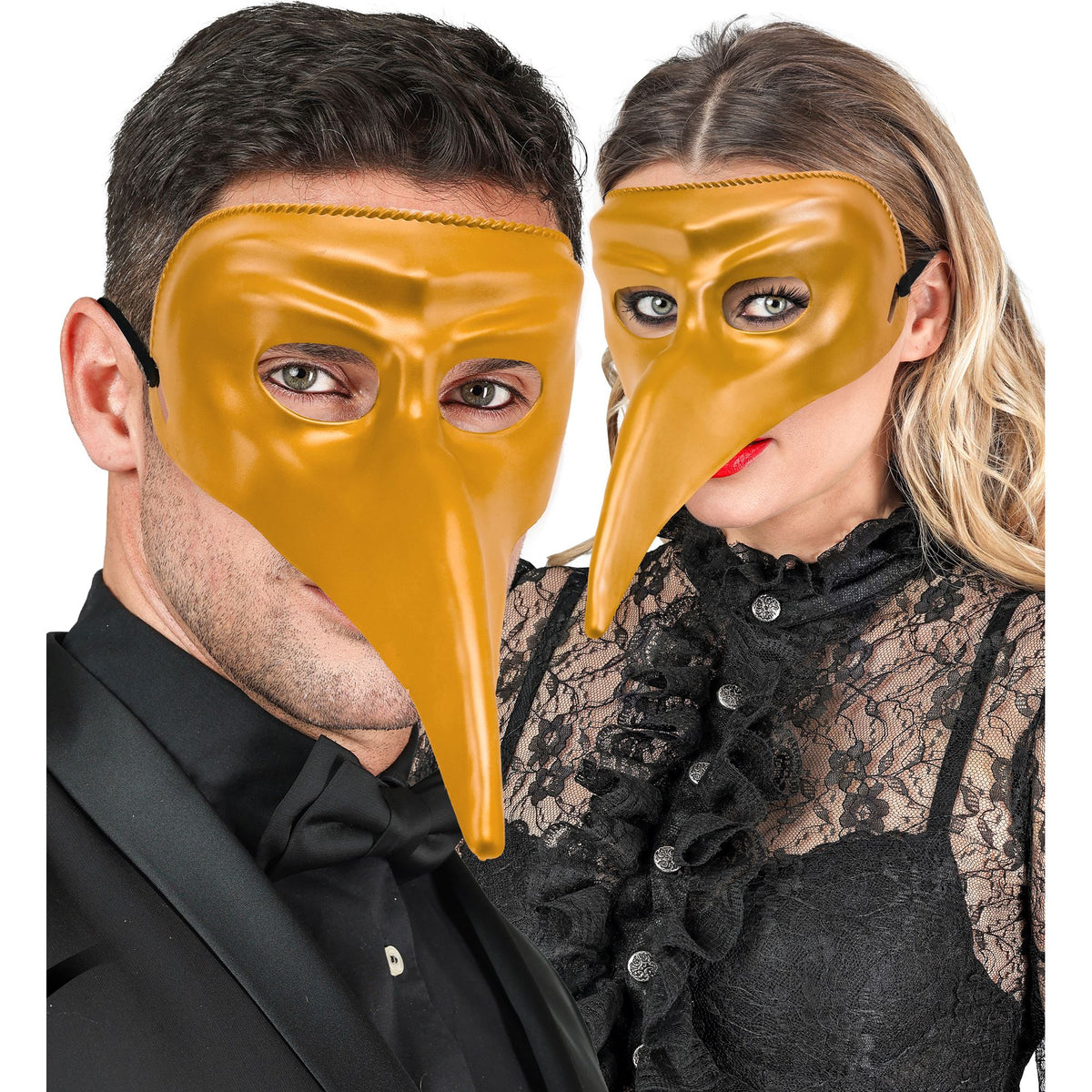 "GOLDENE VENETIANISCHE MASKE" aus Plastik – Detailansicht