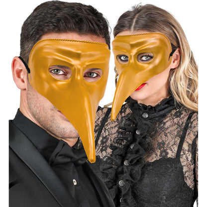 "GOLDENE VENETIANISCHE MASKE" aus Plastik – Detailansicht