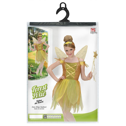 "GOLDENE WALDFEE" (Kleid, Flügel, Haarreif) – Detailansicht