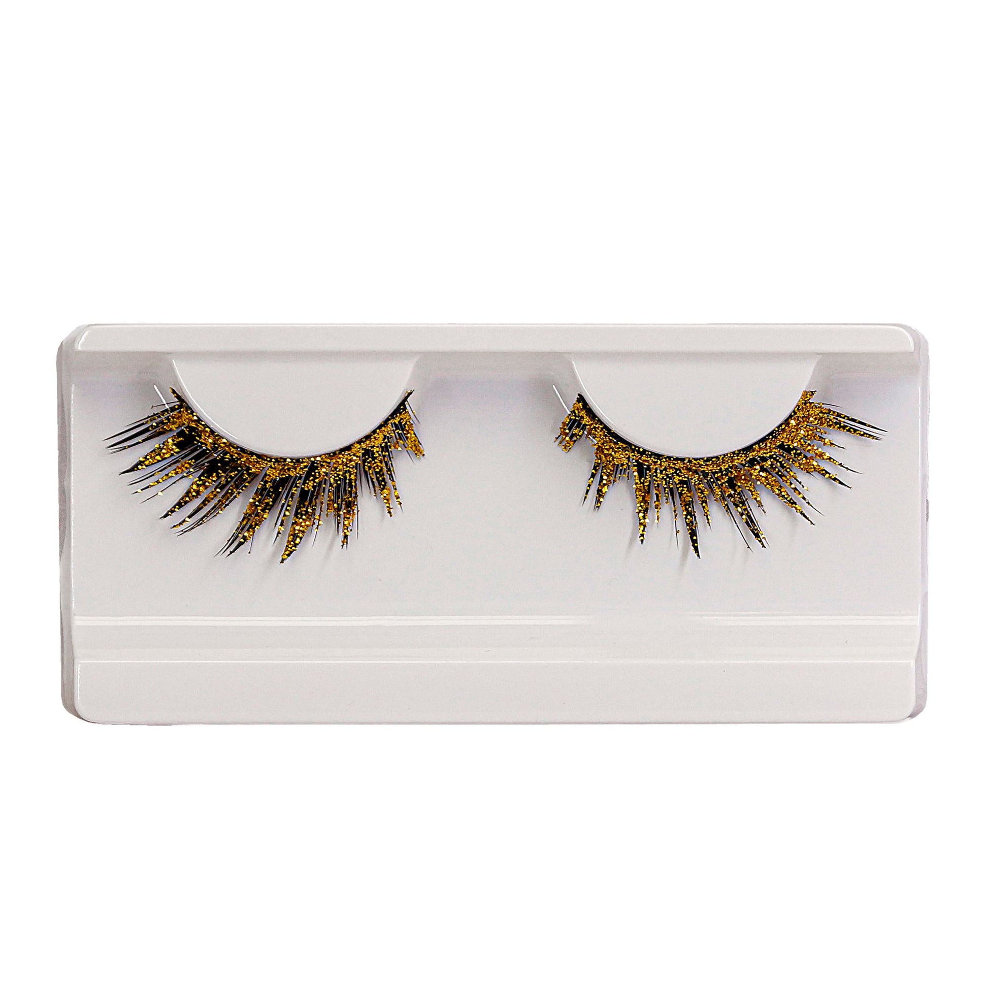 "GOLDENE WIMPERN" in Box mit Kleber in Glasflasche – Detailansicht