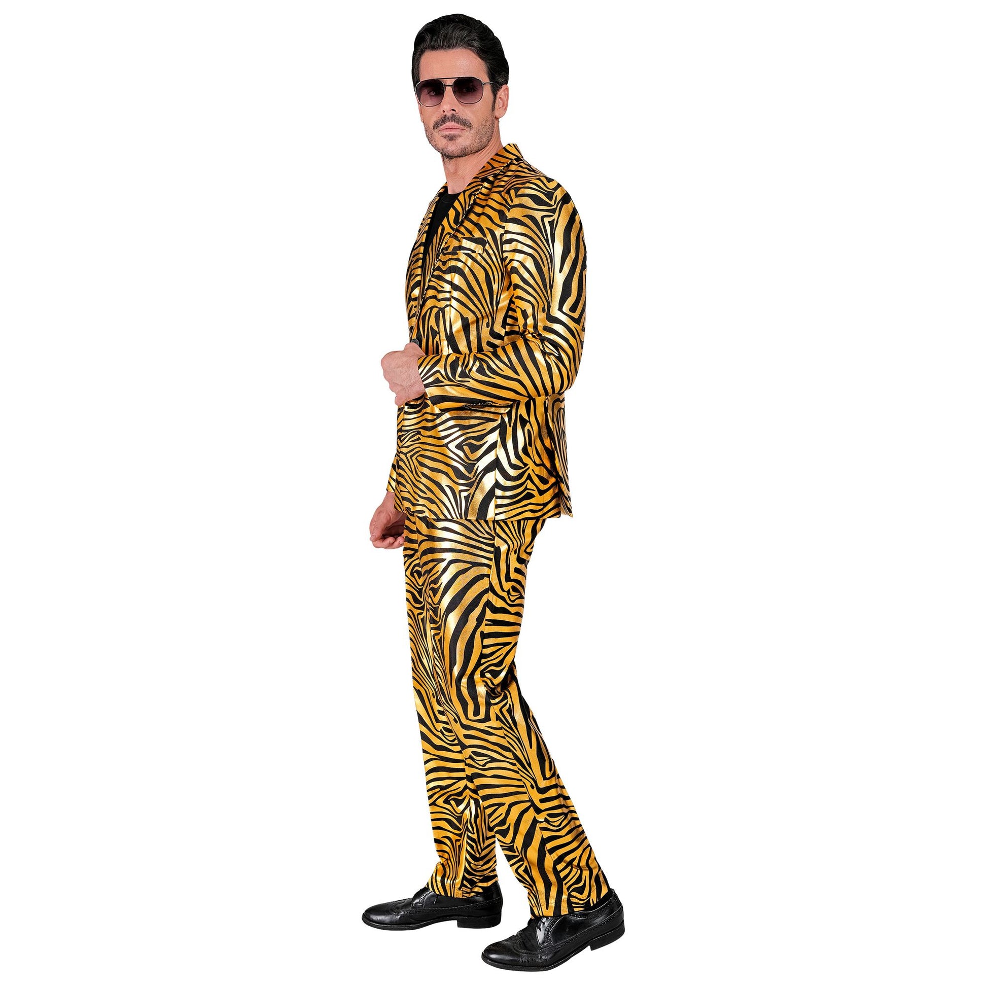 "GOLDENER ANIMAL PRINT PARTY FASHION ANZUG" (Jackett, Hose) – Ansicht 3