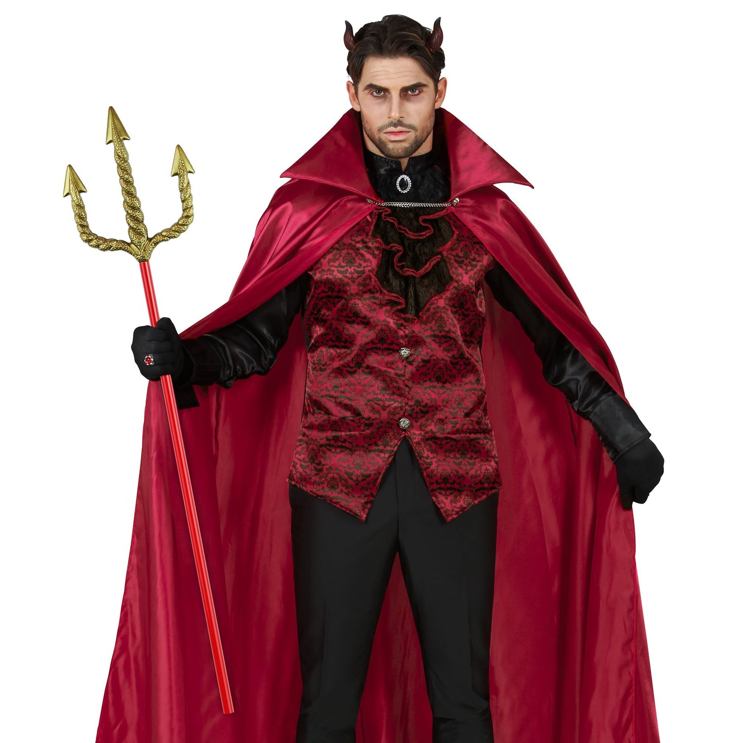 "GOLDENER DREIZACK - STIEL ROT" 120 CM – Detailansicht