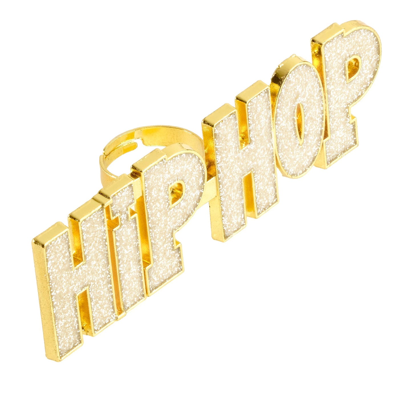 "GOLDENER HIP HOP RING" – Vorderansicht