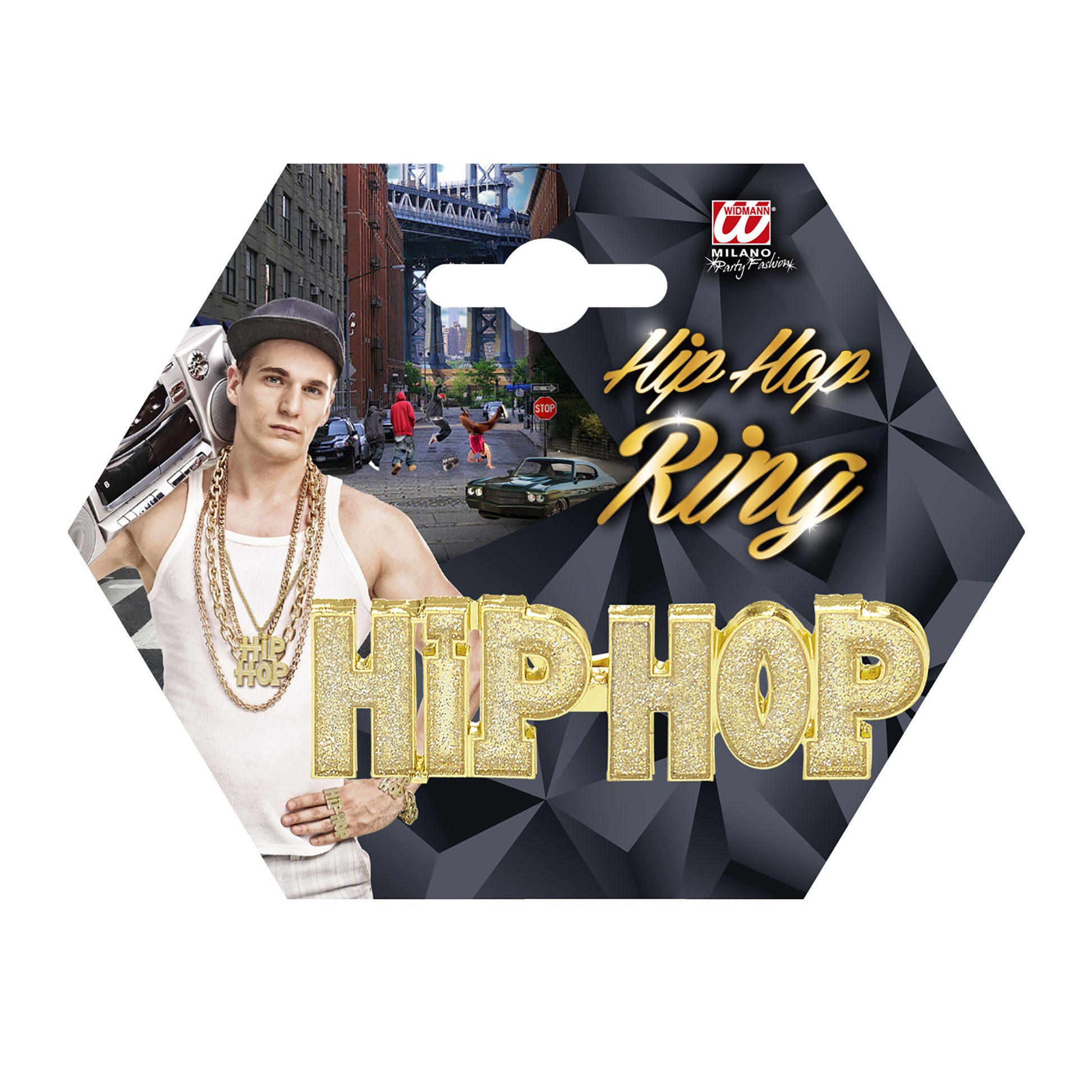 "GOLDENER HIP HOP RING" – Ansicht 3