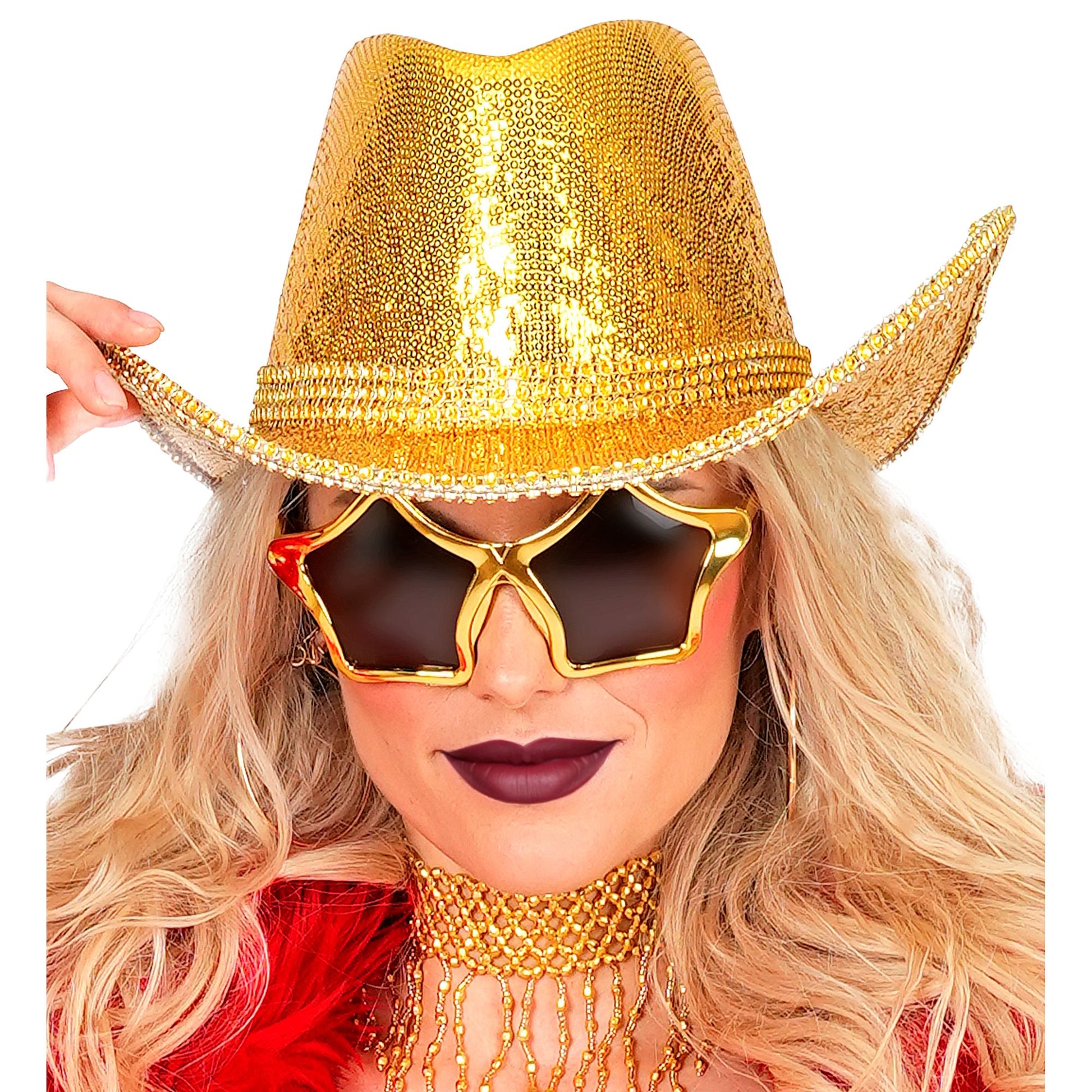 "GOLDENER PAILLETTEN COWBOY HUT MIT STRASS" – Ansicht 4